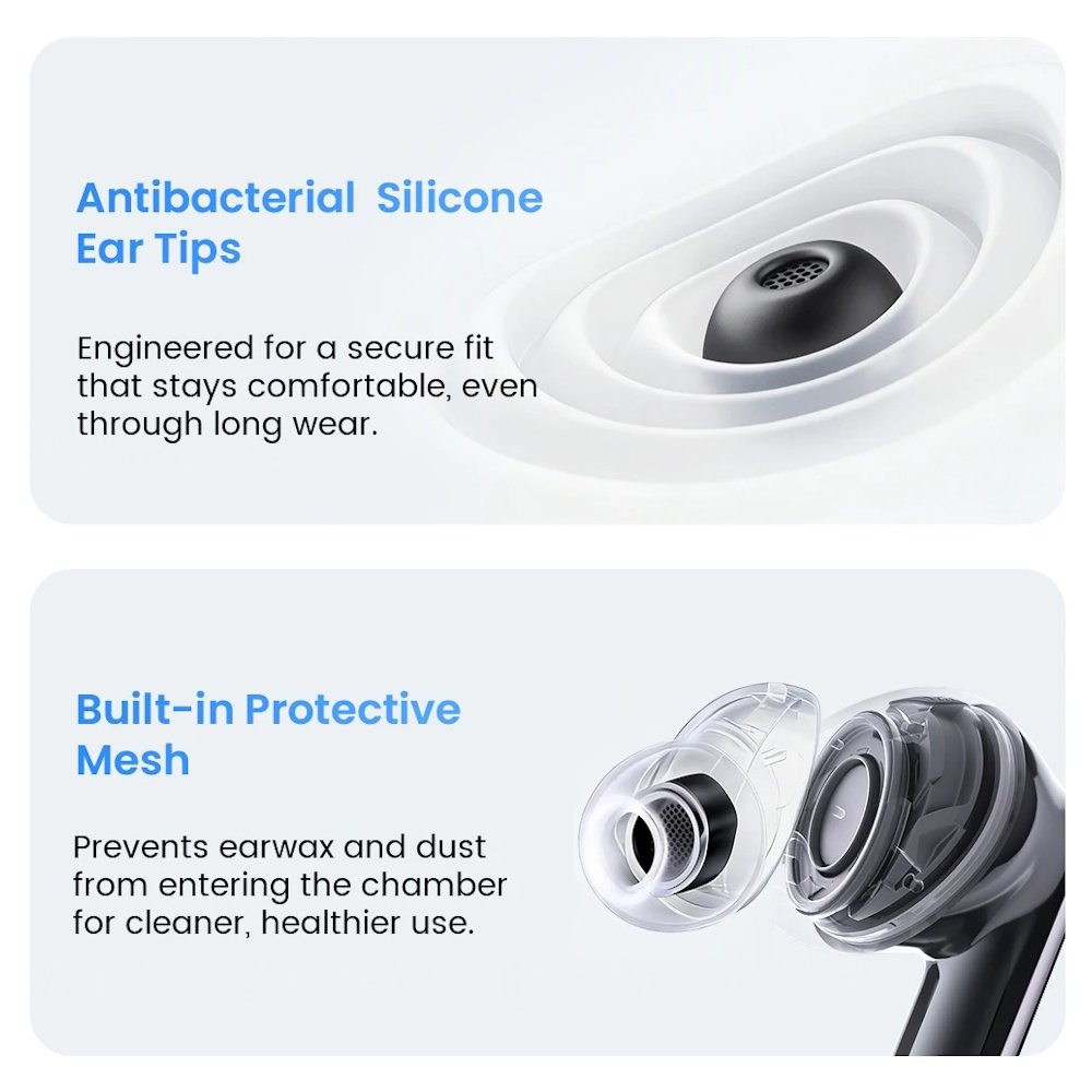 Навушники HAYLOU Flowbuds N55 Black LDAC Hi-Res Audio 54dB ANC IPX5, фото №9