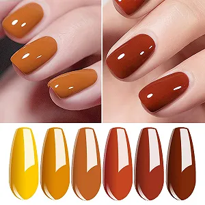 Гель-лак Vishine, набір 6 кольорів, помаранчевий, золотий, каштановий, 8 мл synthetic.ua - Фото 1