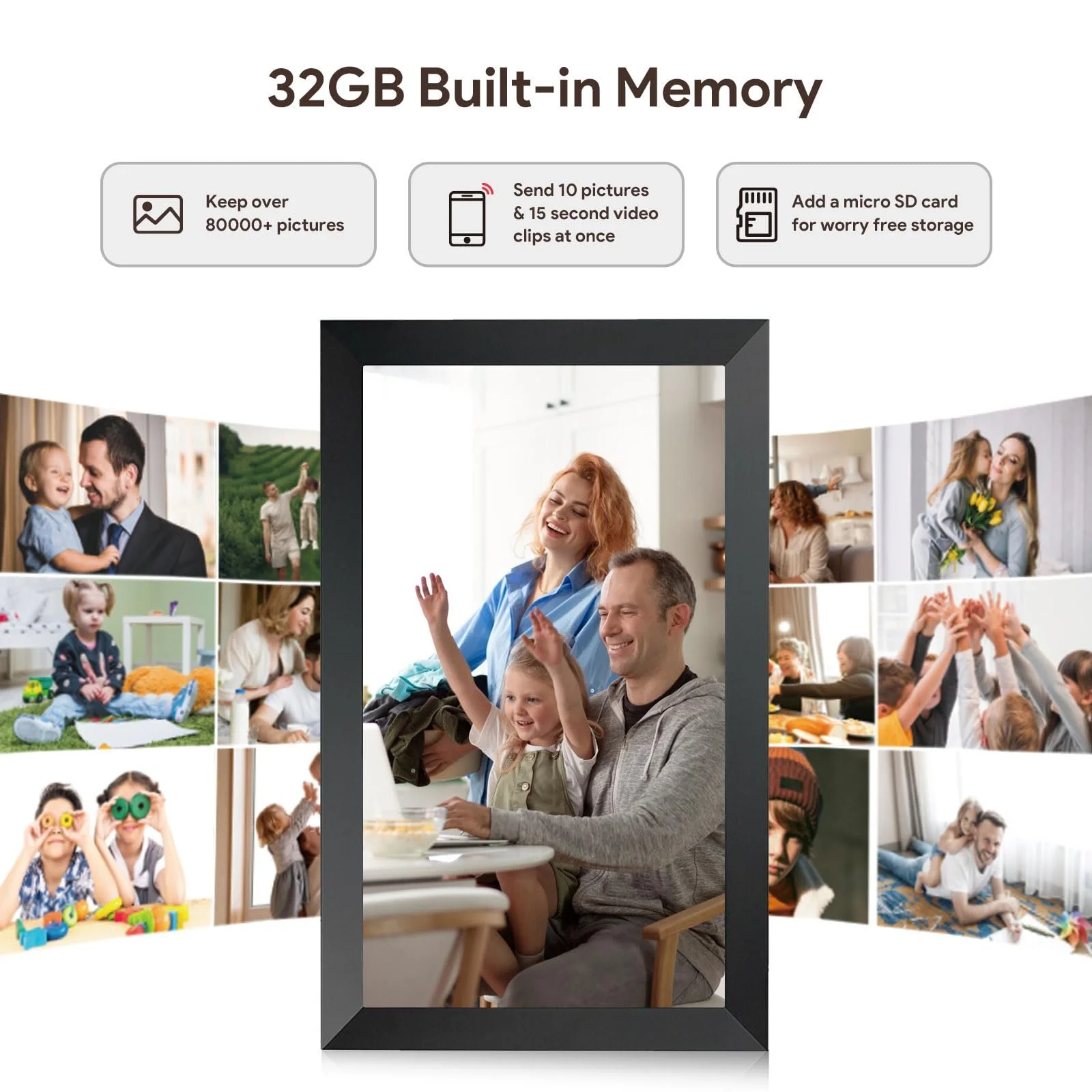 Цифровая фоторамка Frameo WLAN 15.6 дюймов 1920 x 1080 FHD IPS Touchscreen 32 ГБ Автоповорот, фото №5 Цифровая фоторамка Frameo WLAN 15.6 дюймов 1920 x 1080 FHD IPS Touchscreen 32 ГБ Автоповорот, фото №5