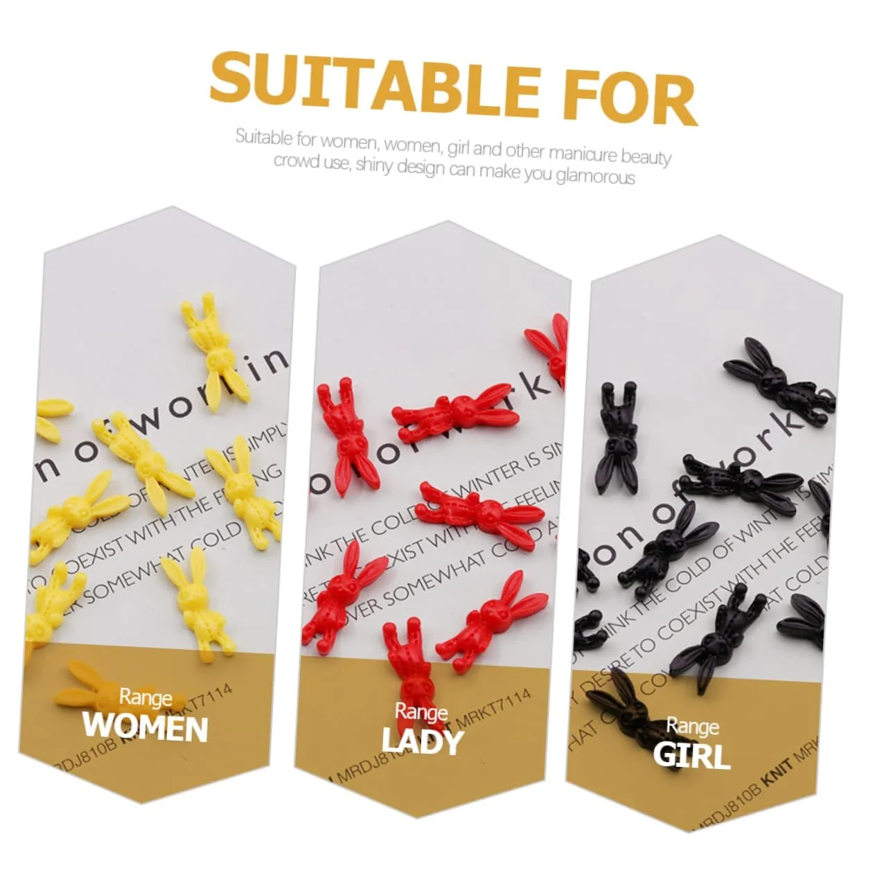 Прикрасы для ногтей Кролик WOONEKY 240 шт., Планета, 3D, Кролик, смола, фото №2