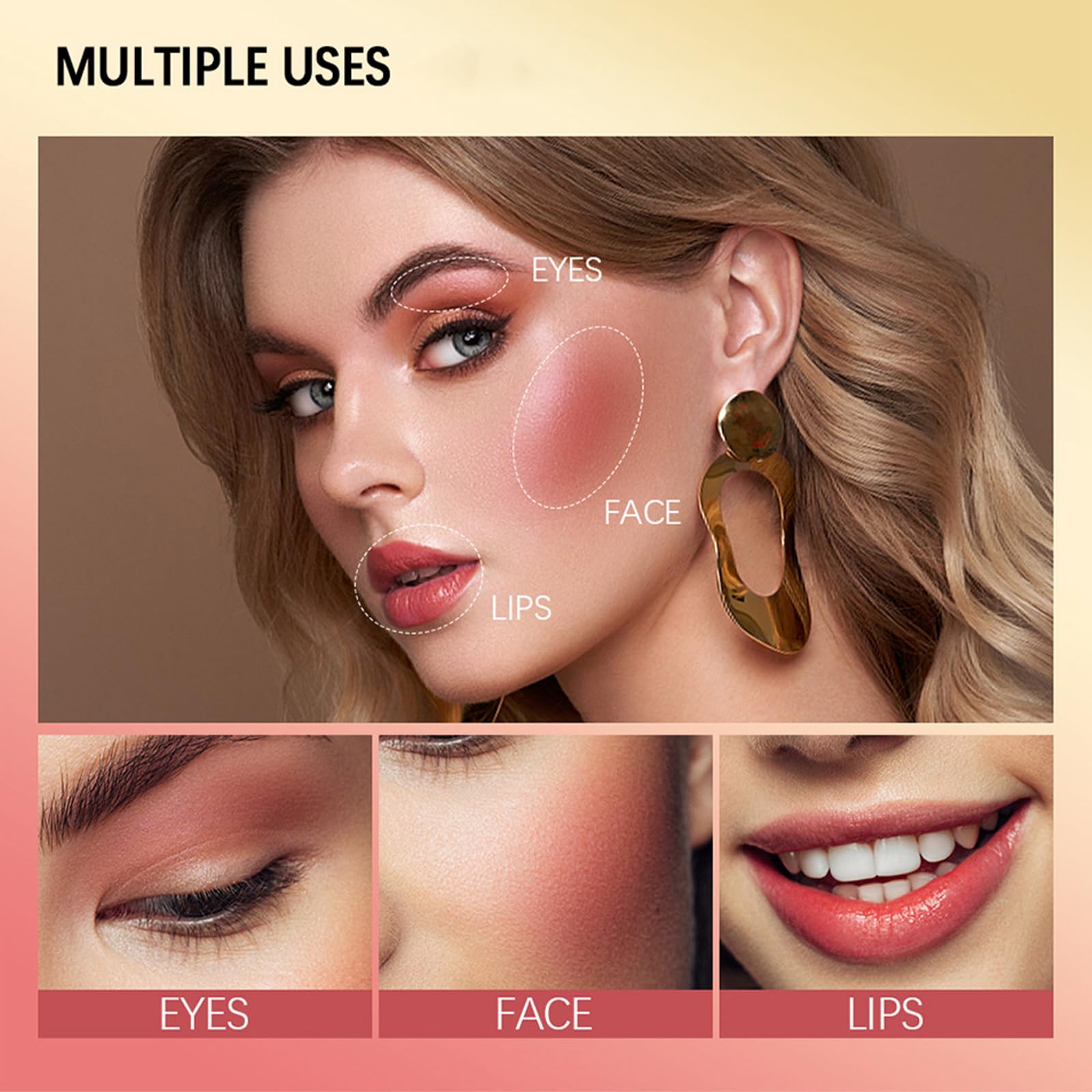 Румяна EONFAVE Liquid Velvety Waterproof Blush Stick, фото №3