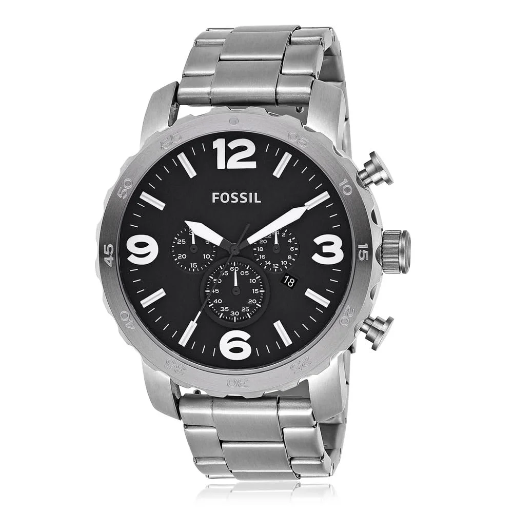 Чоловічий годинник Хронограф Fossil Nate Кварцовий механізм Сріблястий, 50 мм, фото №2 Чоловічий годинник Хронограф Fossil Nate Кварцовий механізм Сріблястий, 50 мм, фото №2