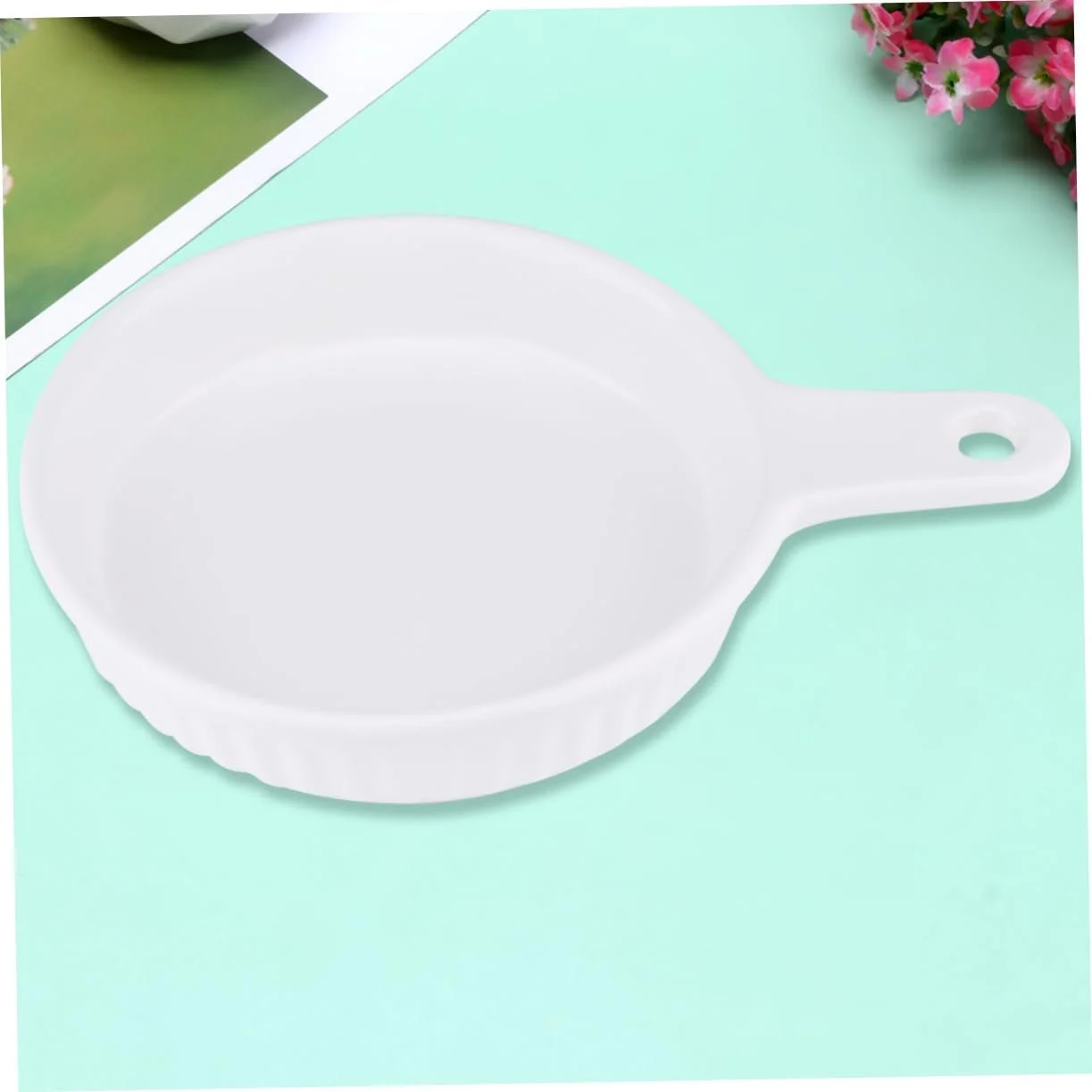 Форма для випікання SOLUSTRE керамічна кругла з ручкою Біла, фото №5