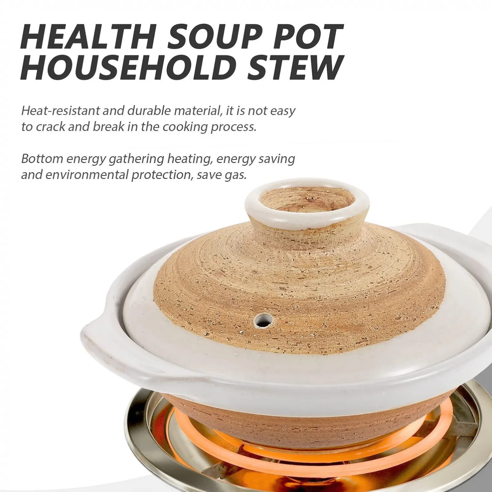 Горщик для приготування HEMOTON 18 см керамічний термостійкий для рису та тушкування, фото №9