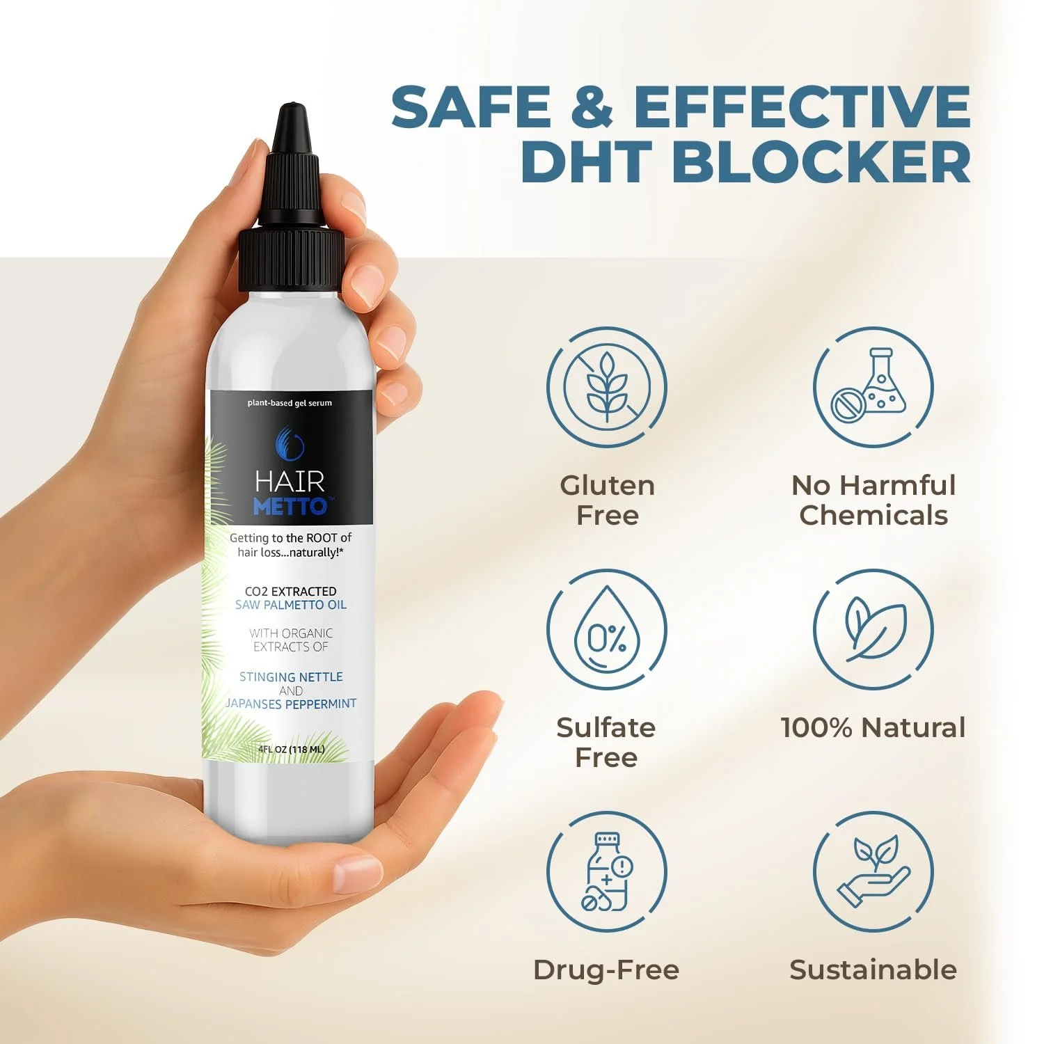 Сироватка Saw Palmetto Stitch Nettle HAIRMETTO для росту волосся, лікування алопеції, фото №4