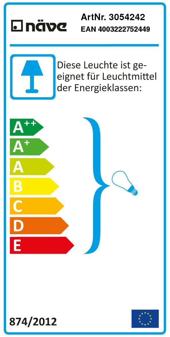 Настільна лампа Naeve Leuchten Retro 3054242 20x55x40 см d14 см з текстильним кабелем Метал Хром, фото №2
