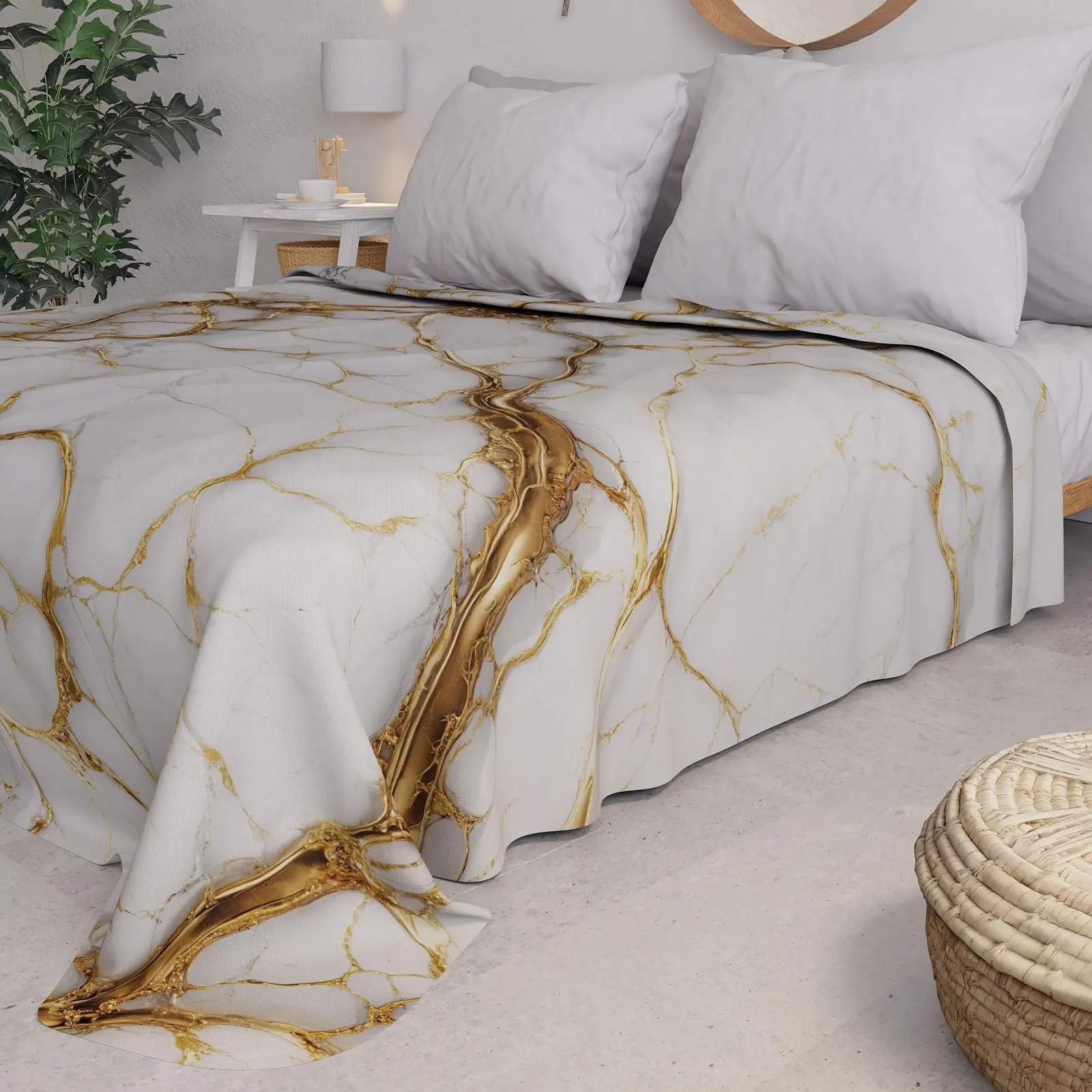 Покривало Двоспальне PETTI Artigiani Italiani Мармур Білий, фото №4 Покривало Двоспальне PETTI Artigiani Italiani Мармур Білий, фото №4