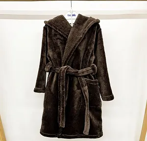 Теплий махровий халат з вишивкою від 110 до 170 см з капюшоном synthetic.ua - Фото 1