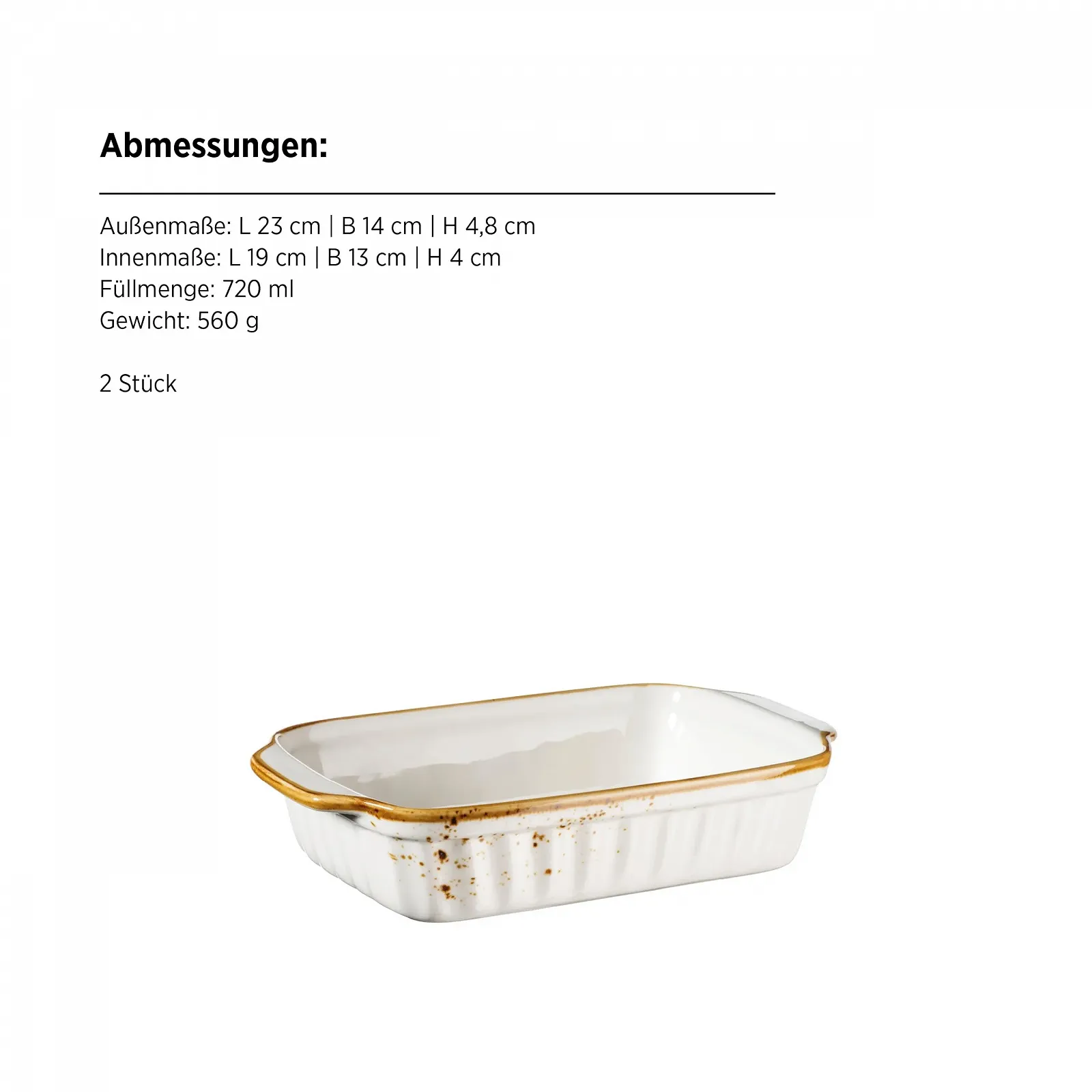 Набор форм для запекания MÄSER Pintar 2 предмета 23 x 14.5 см фарфор винтажный вид, фото №2