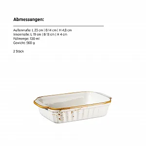 Набор форм для запекания MÄSER Pintar 2 предмета 23 x 14.5 см фарфор винтажный вид synthetic.ua - Фото 1