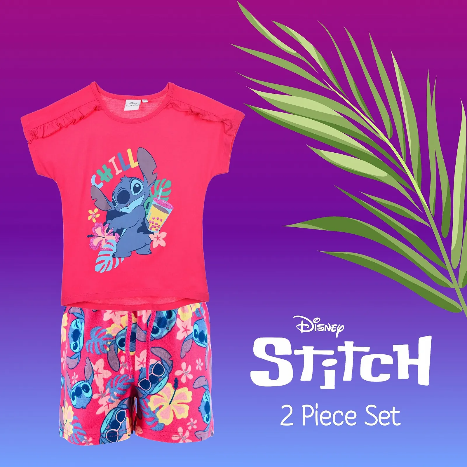 Піжама Disney Stitch, набір з 2 предметів: футболка та шорти, фото №3 Піжама Disney Stitch, набір з 2 предметів: футболка та шорти, фото №3