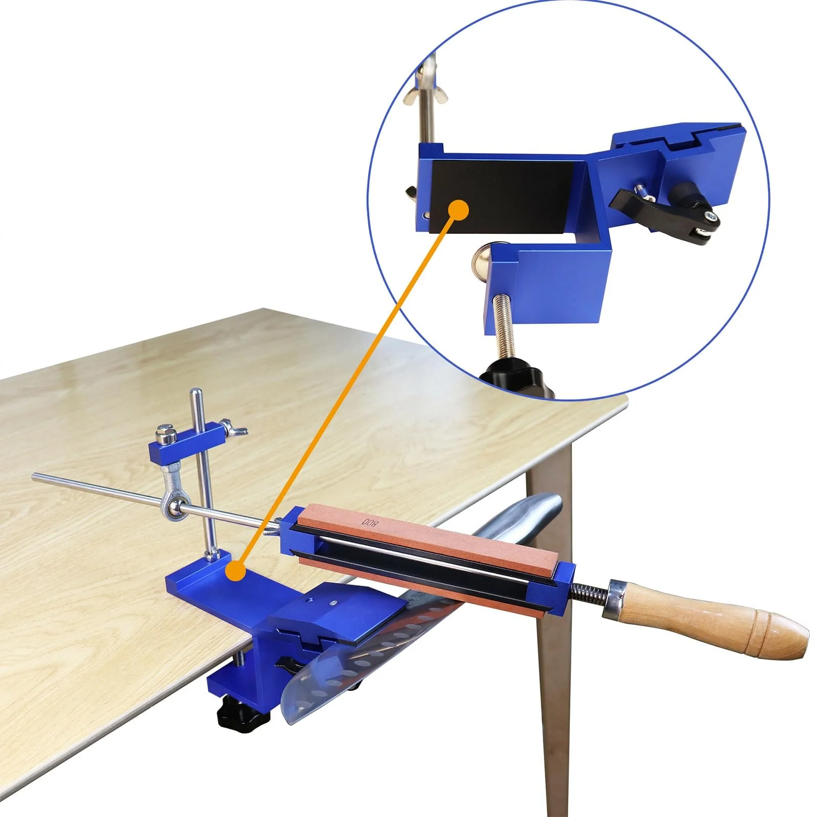 Точильна система для ножів професійна з фіксованим кутом та 8 каменями поворот на 360°, фото №5