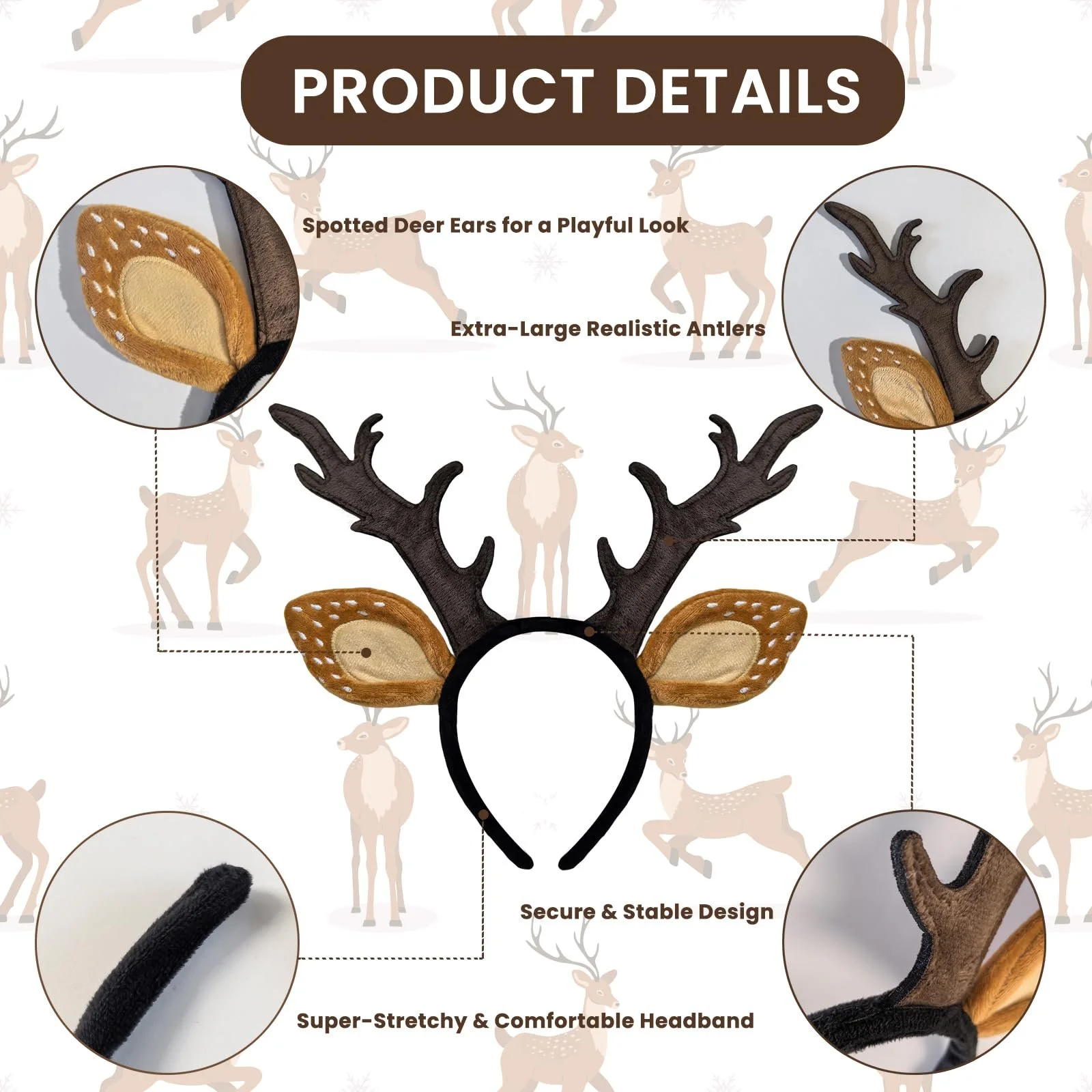 Обруч на голову Оленячі роги, фото №3