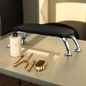 Подставка для рук для маникюра Professional Искусственная кожа с хромированными ножками Черный - Фото 1