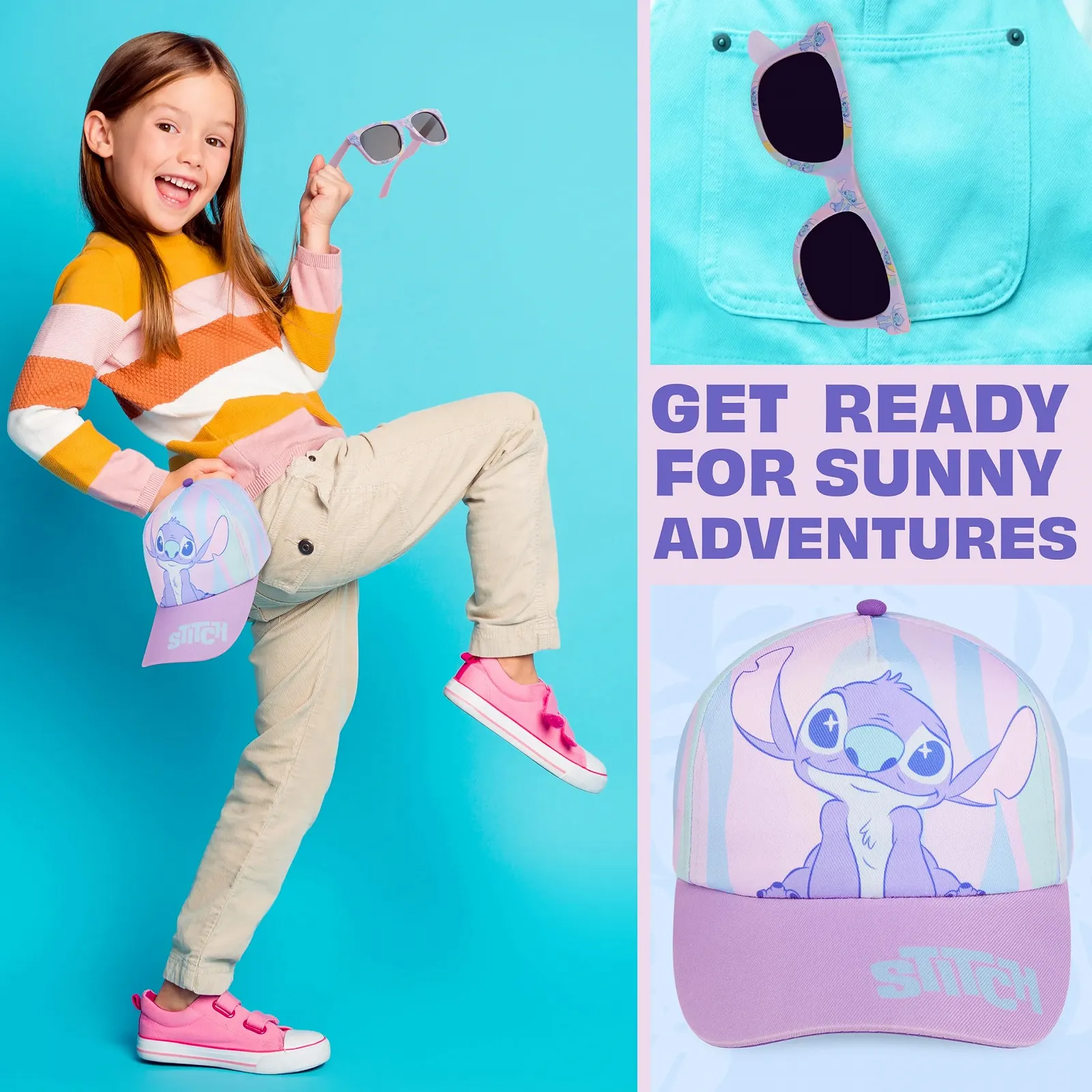 Набір бейсболка та сонцезахисні окуляри Get Trend для дівчаток регульований UV400, фото №2