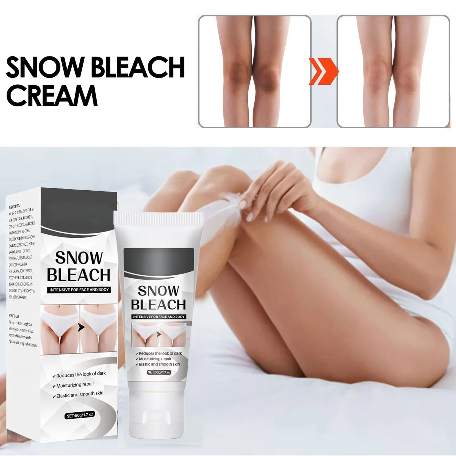 Крем для интимных зон 29 Snow Bleach, крем для отбеливания кожи для подмышек, крем для отбеливания подмышек, для подмышек, коленей, локтей, внутренней части бедер, коленей и тела, фото №4
