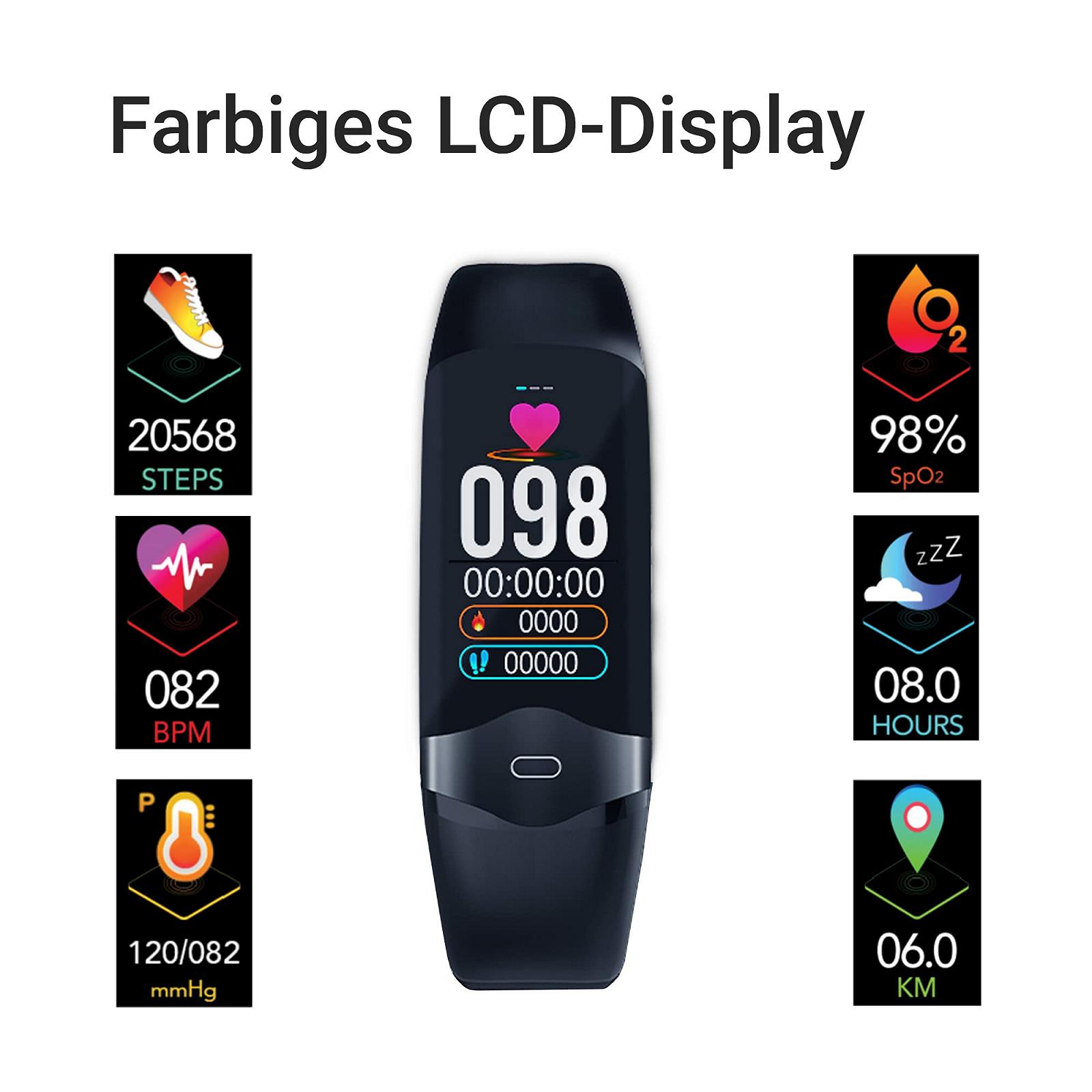 Фітнес годинник XORO SMW 10 Bluetooth ECG вимірювання пульсу артеріального тиску кисню дистанції кроків калорій, фото №7