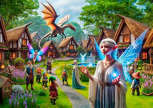 Дерев'яний пазл WOODEN.CITY Fantasy Country 1000 елементів 54 x 39 см synthetic.ua - Фото 1