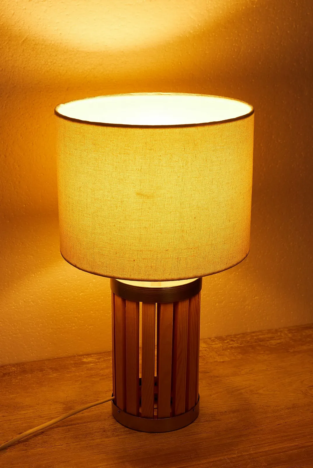 Настільна лампа BRUBAKER 41 см Дерево/Метал Бежева, фото №7