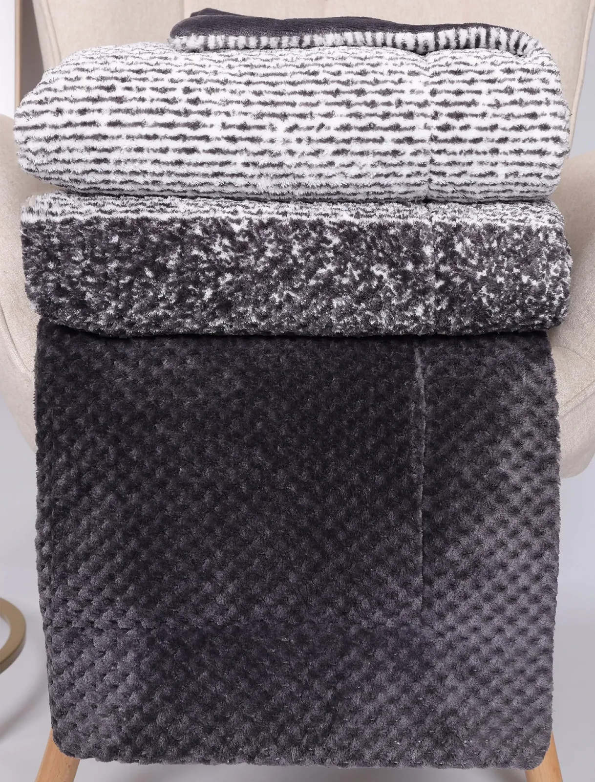 Покривало Betz Monaco XXL 150 x 200 см, бежевий, сірий, синій, фото №2