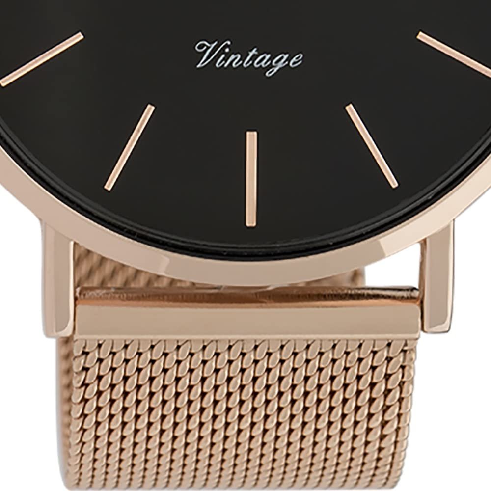 Унисекс часы Oozoo Vintage с прочным сетчатым миланским металлическим ремешком из нержавеющей стали различных размеров и покрытий, браслет, 44 мм, фото №3