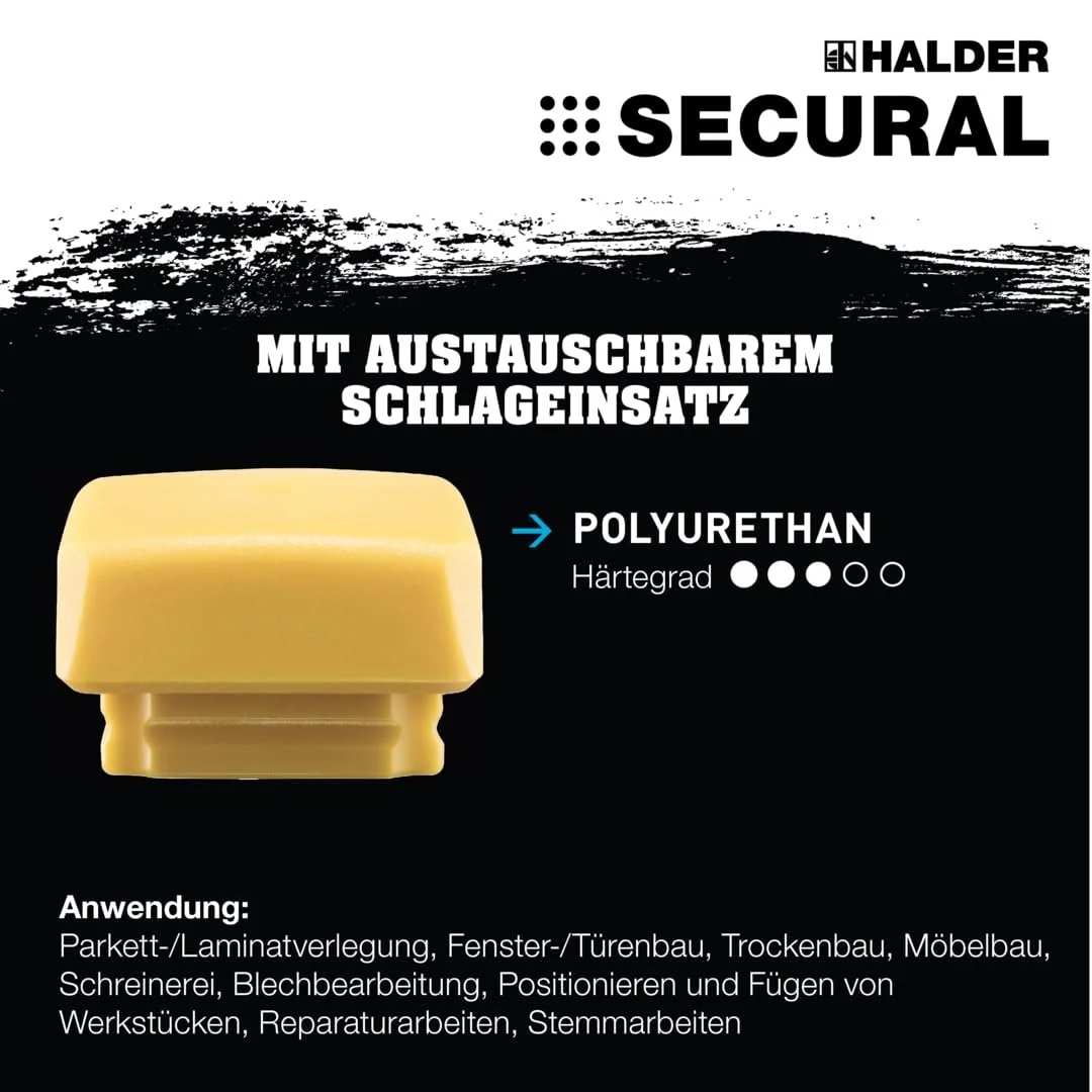 Безінерційний молоток SECURAL Plus 3380.140 цільнометалевий 30x40 мм, фото №4