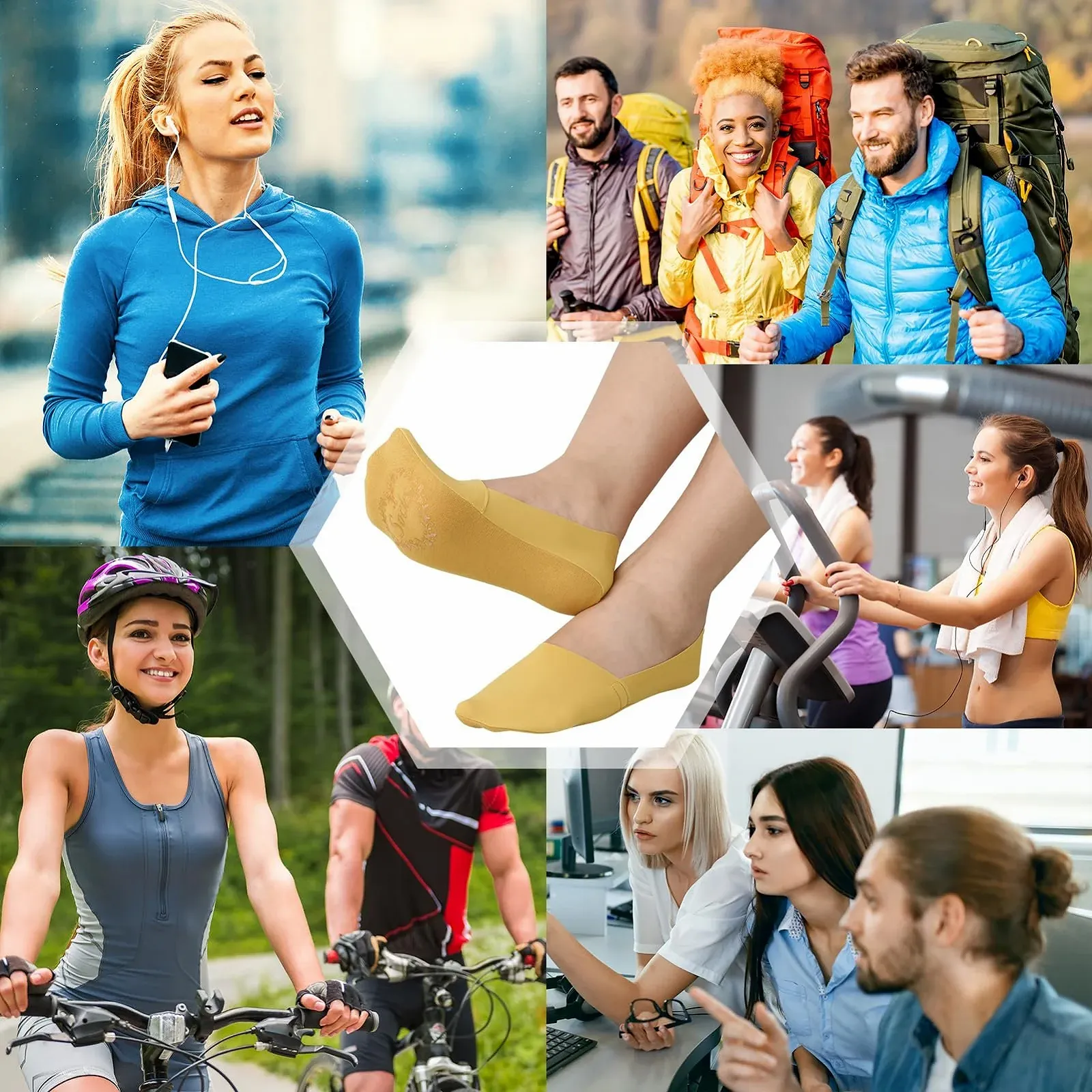 Женские носки-балетки 36-40 Чёрный, Белый, Синий, Жёлтый, Розовый, фото №6