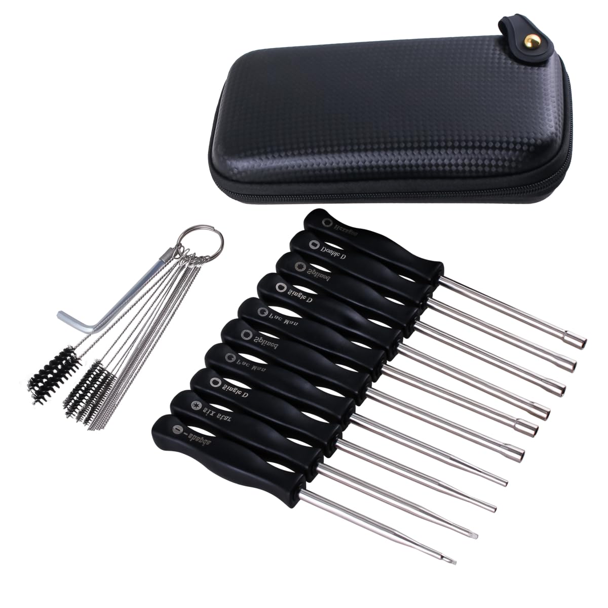 Набор TIOMIOSEA 10 отверток Carburettor Adjustment Tool с щетками для очистки, инструментами для регулировки карбюратора и сумкой для переноса, фото №1