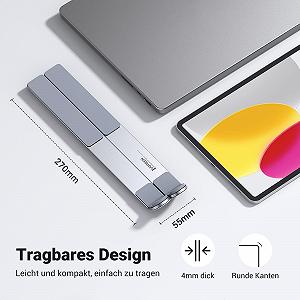 Подставка UGREEN алюминиевая для ноутбука, регулируемая по высоте, 5 уровней, складная, вентилируемая, эргономичная, совместима с MacBook Air Pro Asus Acer HP Dell 17.3 дюймов synthetic.ua - Фото 1