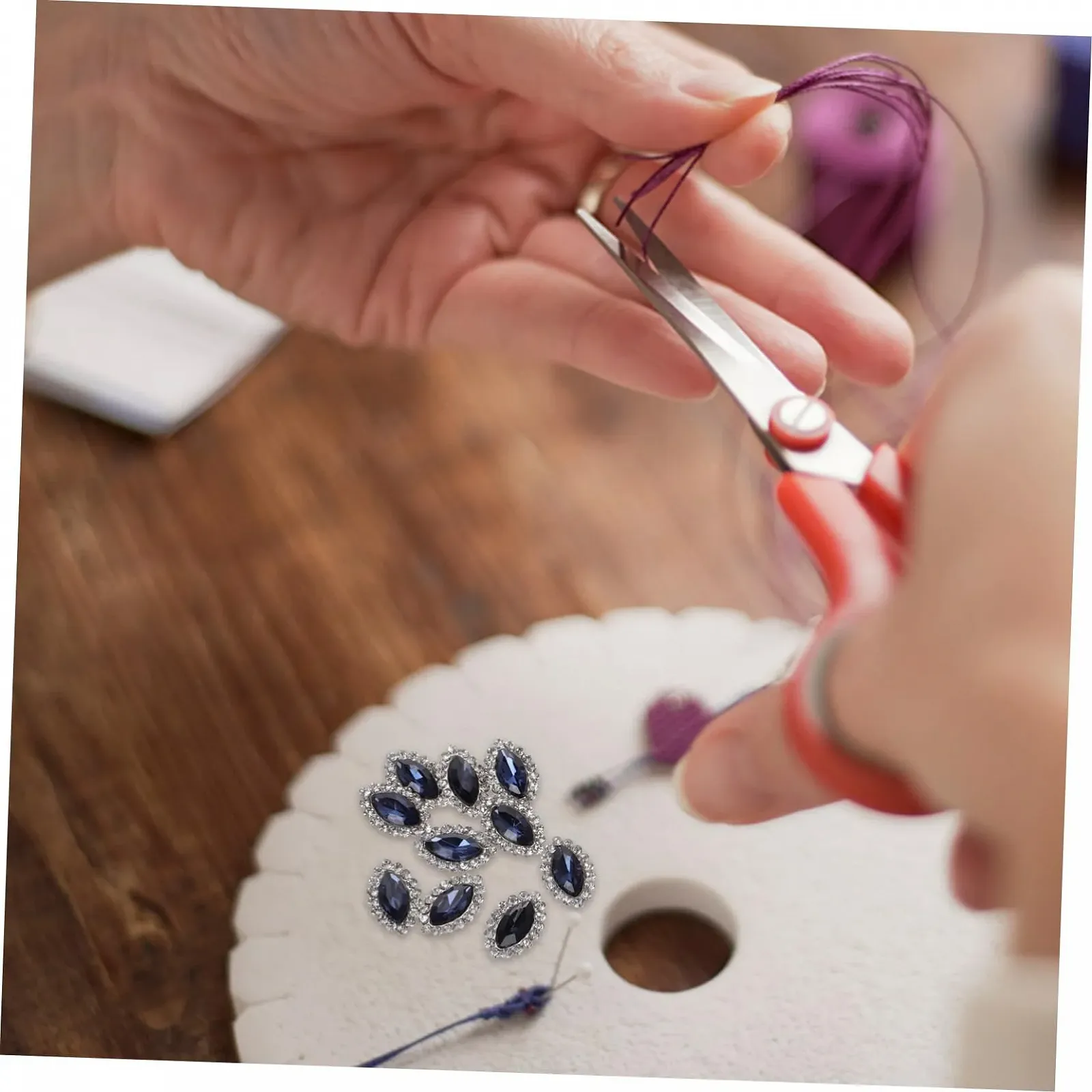 Украшение Стразы GALPADA 10 шт. Темно-синий, фото №7