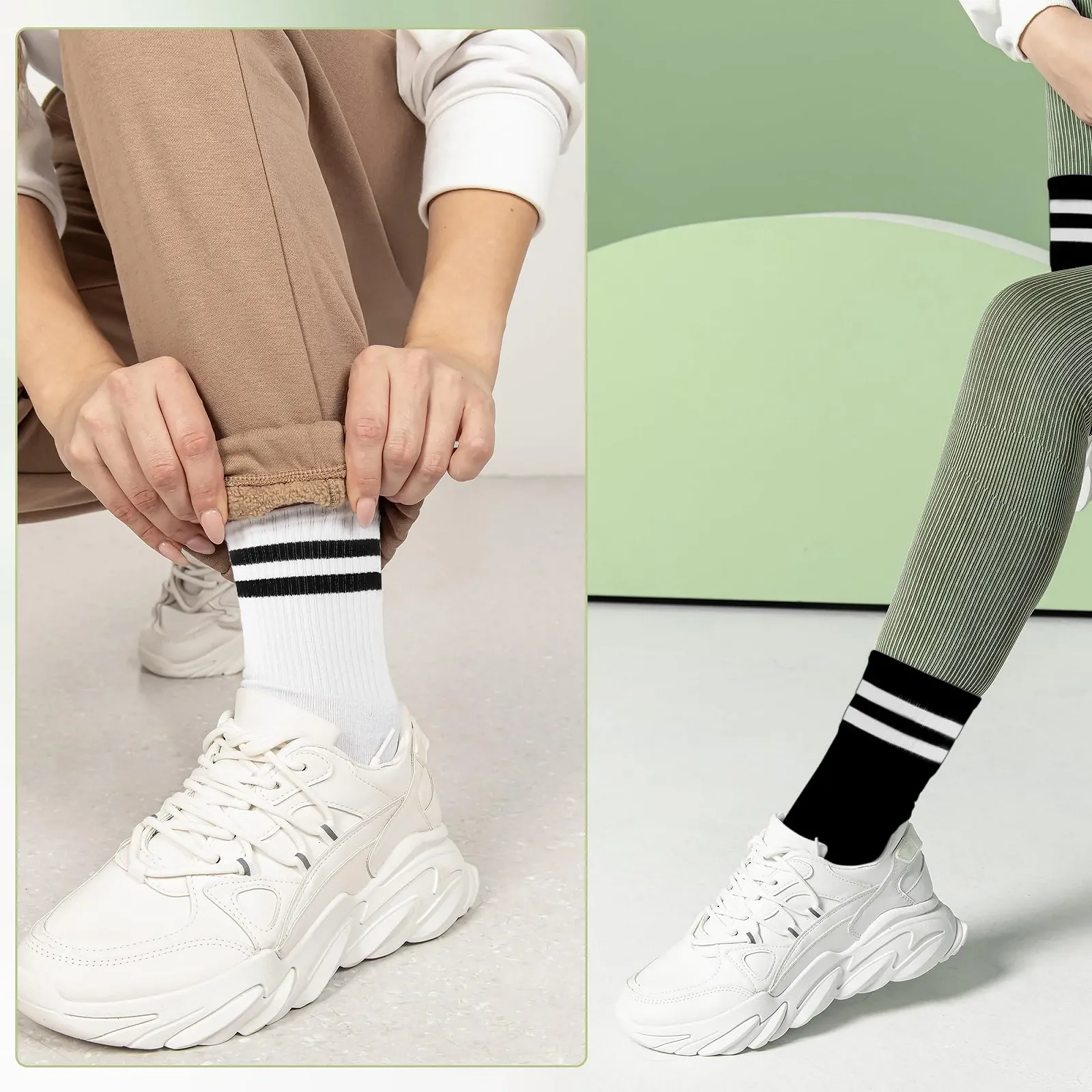 Носки теннисные Женские 6 пар Хлопковые Белый, Черный, Серый, фото №7 Носки теннисные Женские 6 пар Хлопковые Белый, Черный, Серый, фото №7