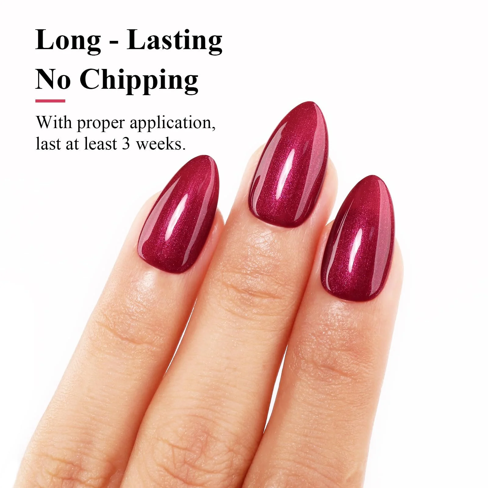 Гель-лак Imtiti Полуперманентный с блестками 15 мл Перламутровый Красный УФ-гель LED для замачивания Французский набор для ногтей DIY, фото №3