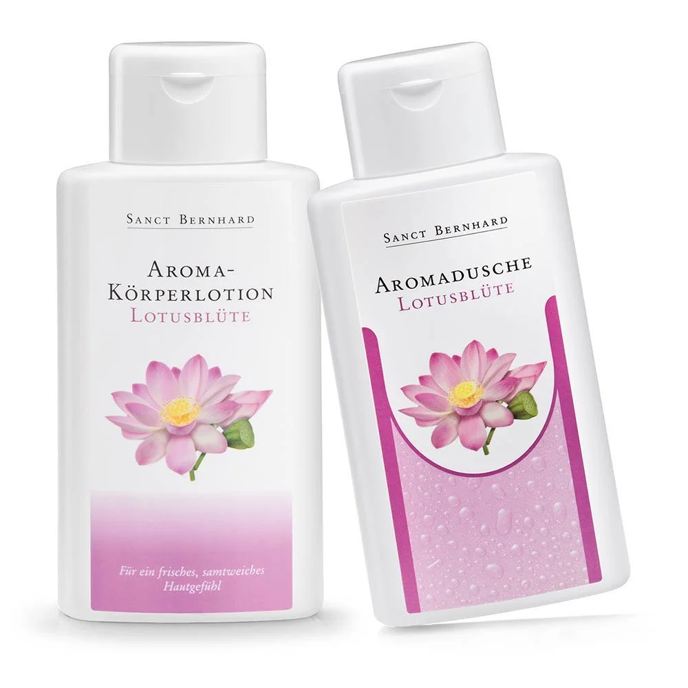Набір Lotus Flower Aroma Sanct Bernhard, лосьйон для тіла та арома-гель для душу з лавандовою олією та ароматом квітки лотоса, фото №1