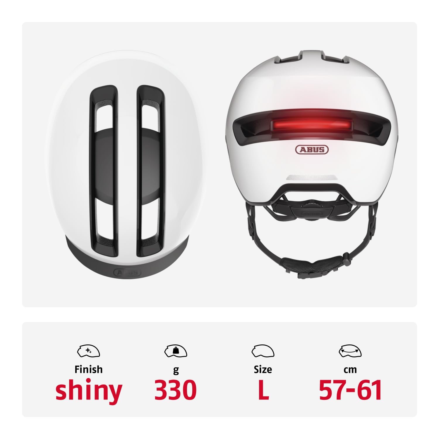 Шолом Urban ABUS HUD-Y з магнітним, перезаряджуваним LED заднім ліхтарем та магнітною застібкою, фото №3