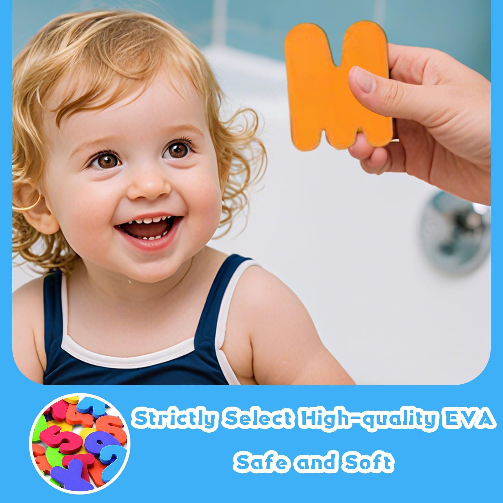 Буквы и Цифры для ванны 36 штук, обучающие, фото №5