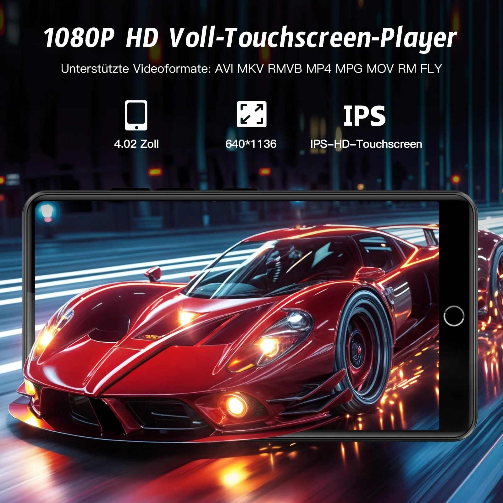 MP3-плеер 96GB с Bluetooth и WiFi, 4.02 Дюймовый IPS HD MP4 плеер с Android 13 OS, с динамиками, Android MP4 MP3 плеер с Deezer, Spotify и Play Store, фото №4
