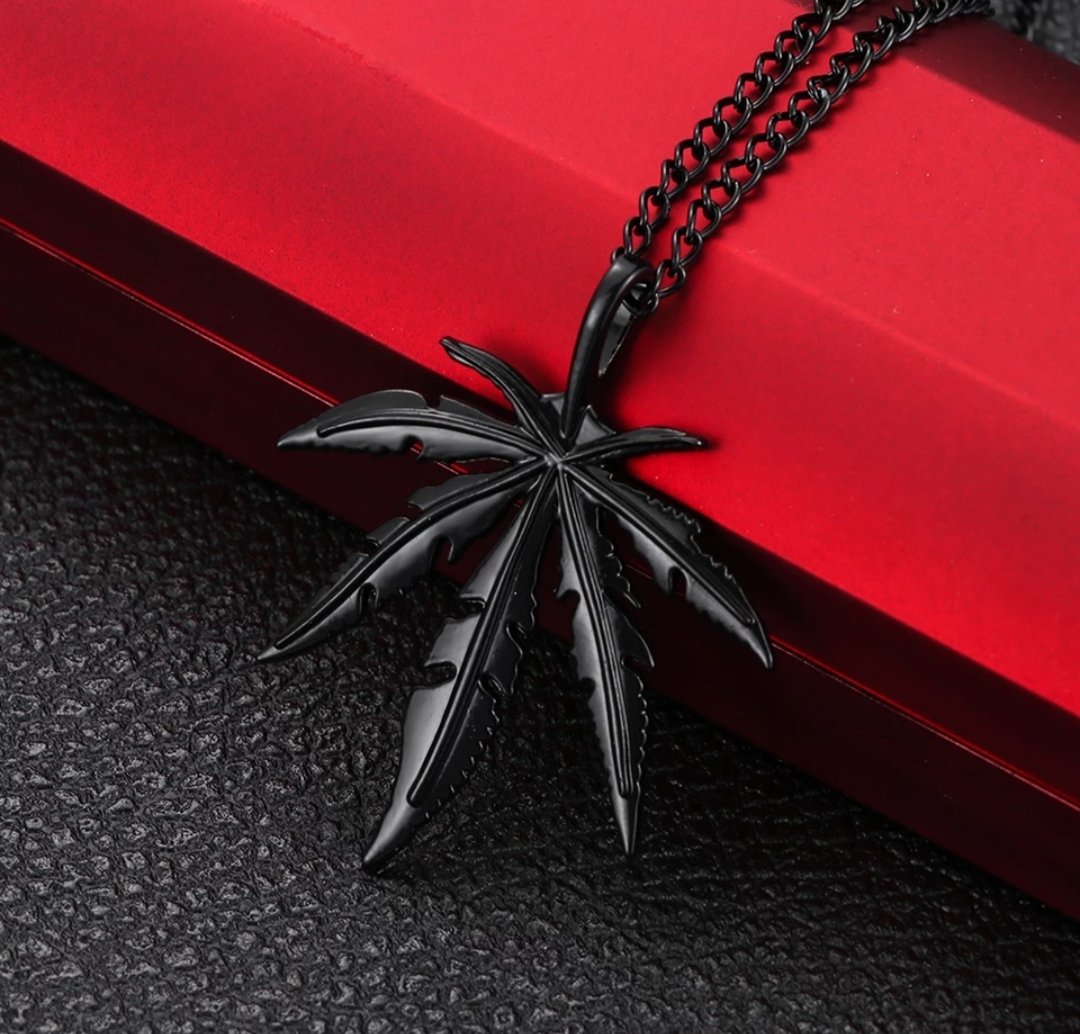 Модний чорний ланцюжок унісекс марихуана, фото №1