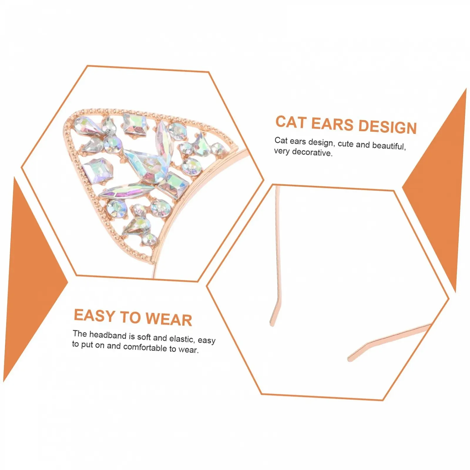 Обруч Вушка кота Garneck з блискітками, фото №5