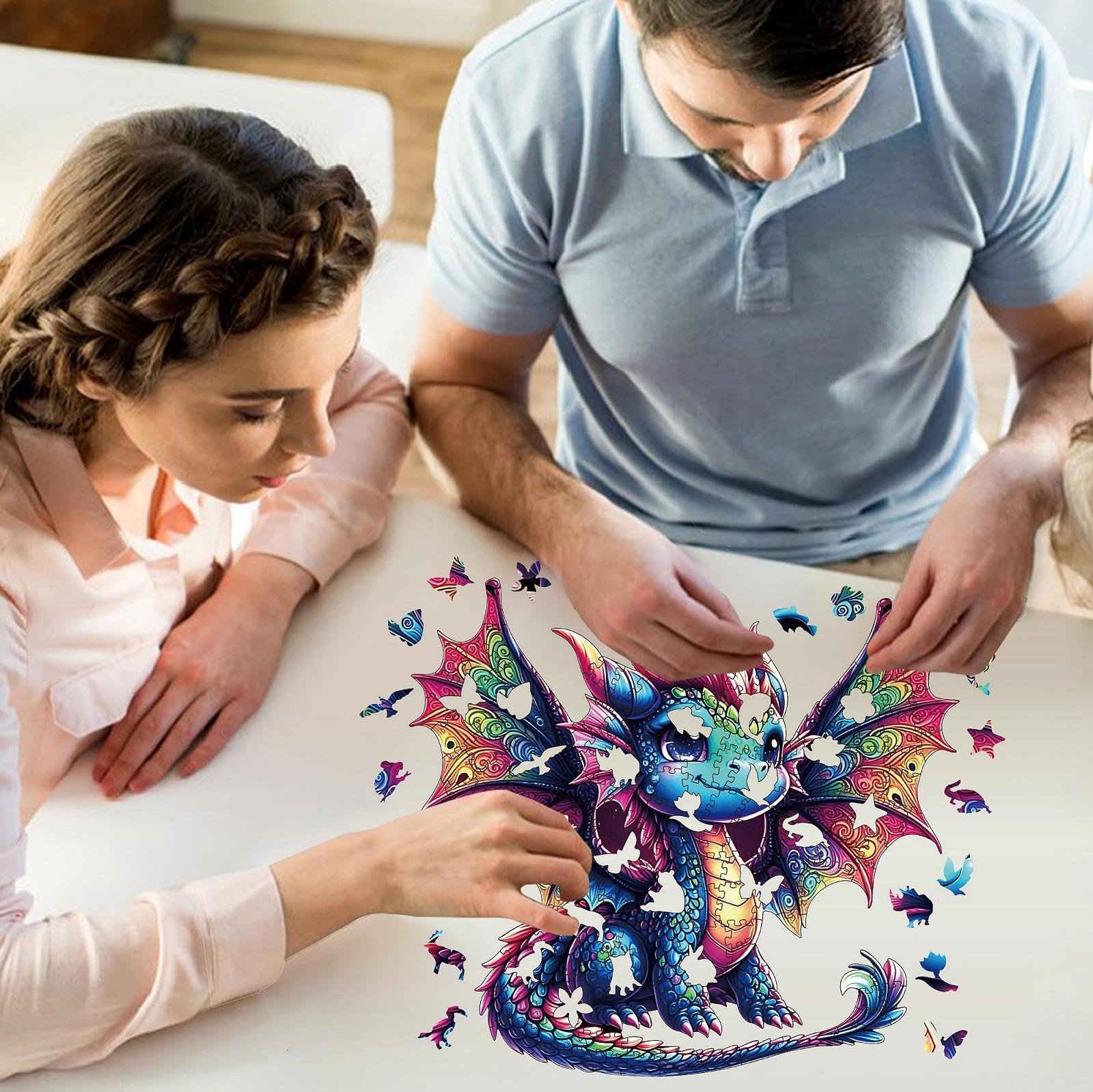 Деревянный пазл Dragon 200 элементов Уникальная форма животных, фото №2 Деревянный пазл Dragon 200 элементов Уникальная форма животных, фото №2