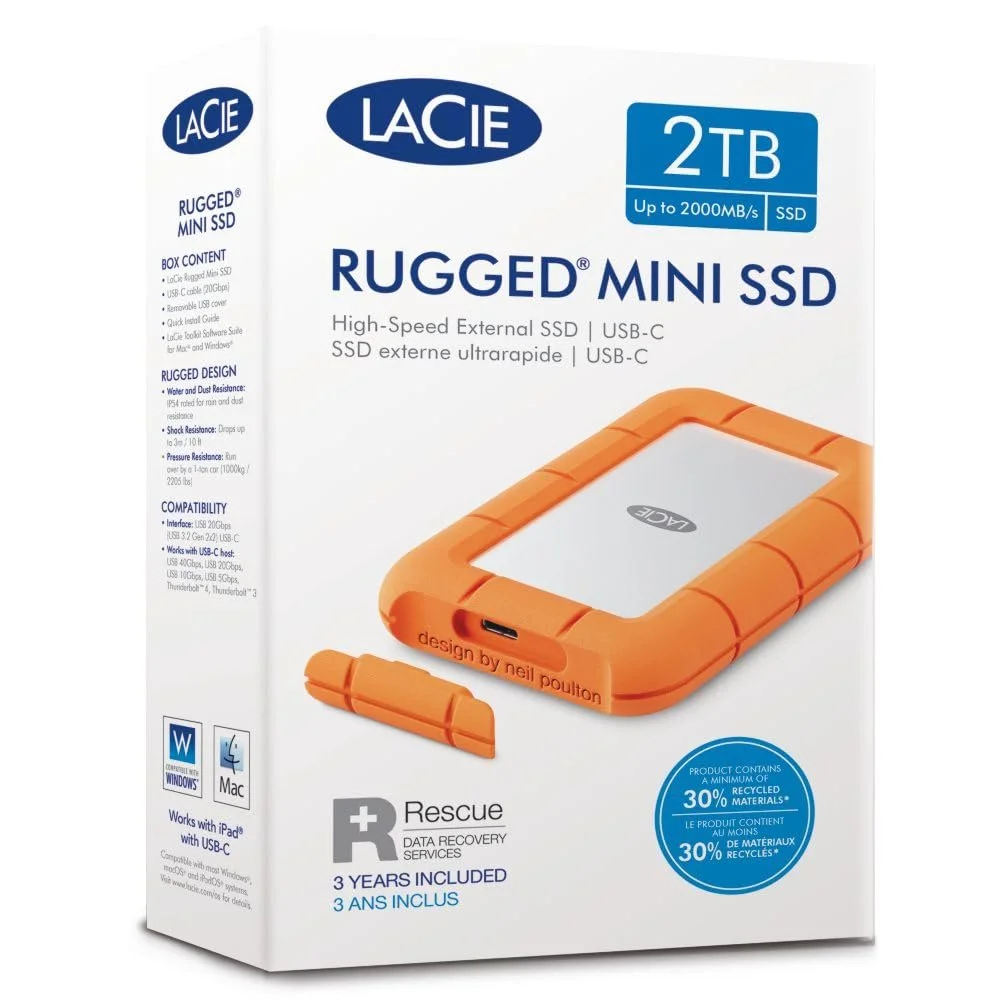 Внешний SSD накопитель Rugged Mini 2ТБ 40Гбит/с 2000МБ/с, фото №3 Внешний SSD накопитель Rugged Mini 2ТБ 40Гбит/с 2000МБ/с, фото №3