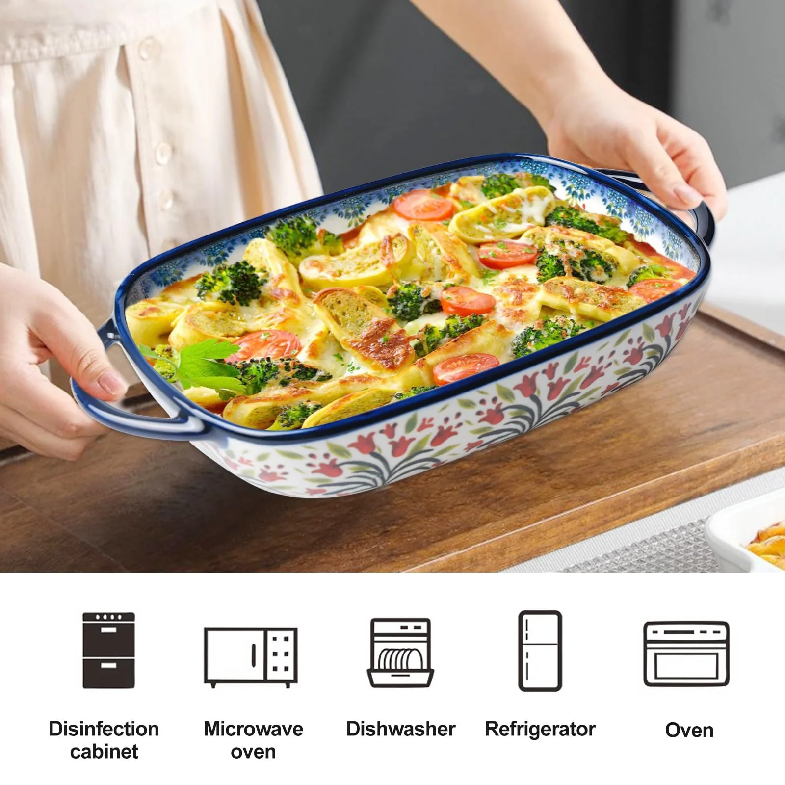 Форма для запекания керамическая прямоугольная с двойной ручкой 23.5 x 13 x 5 см Vintage, фото №7