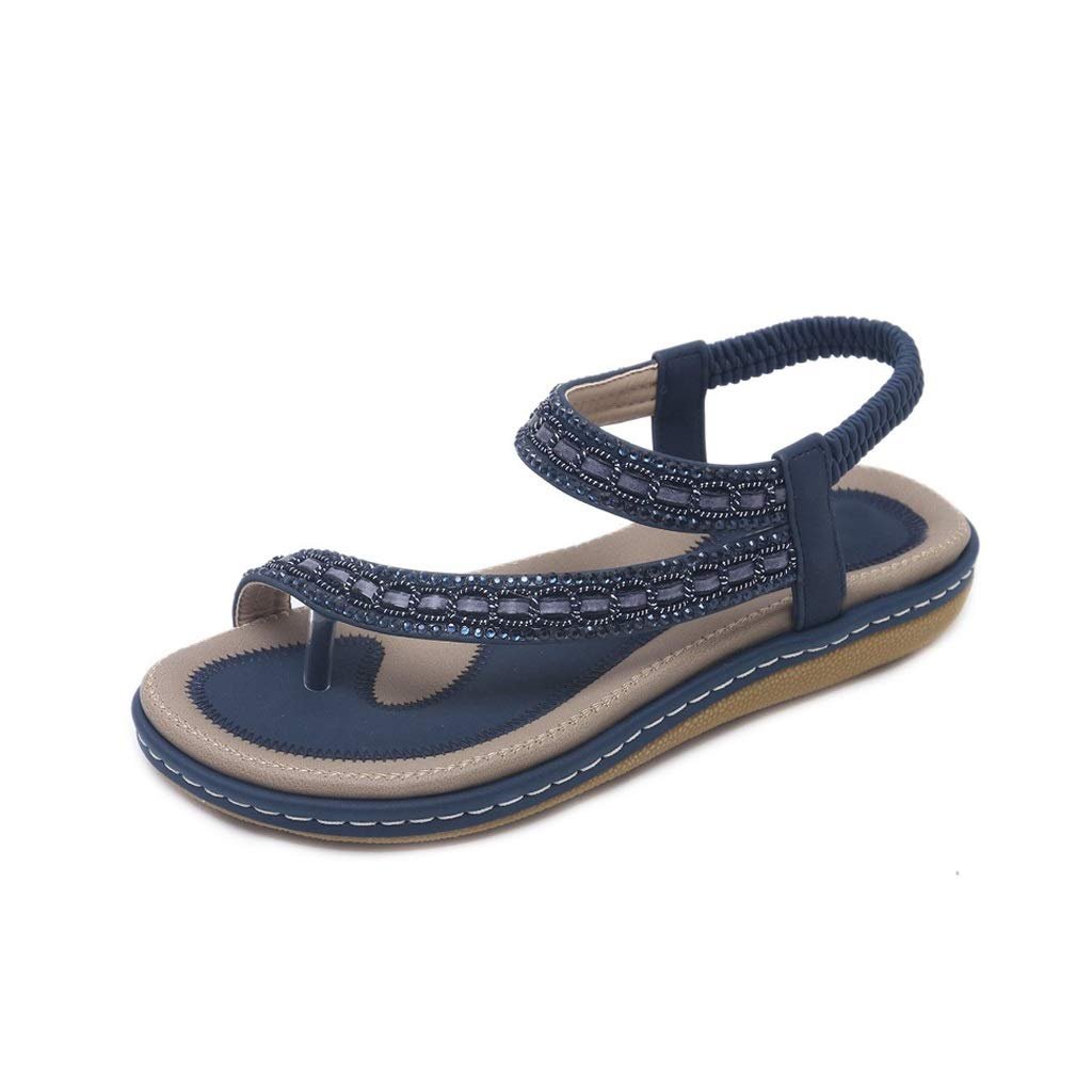 Женские Летние Плоские Сандалии Женские Пляжные Голубой, фото №1