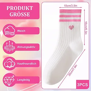 Жіночі тенісні шкарпетки Білий, 3 пари, Смужки Серце, 36-42 synthetic.ua - Фото 1
