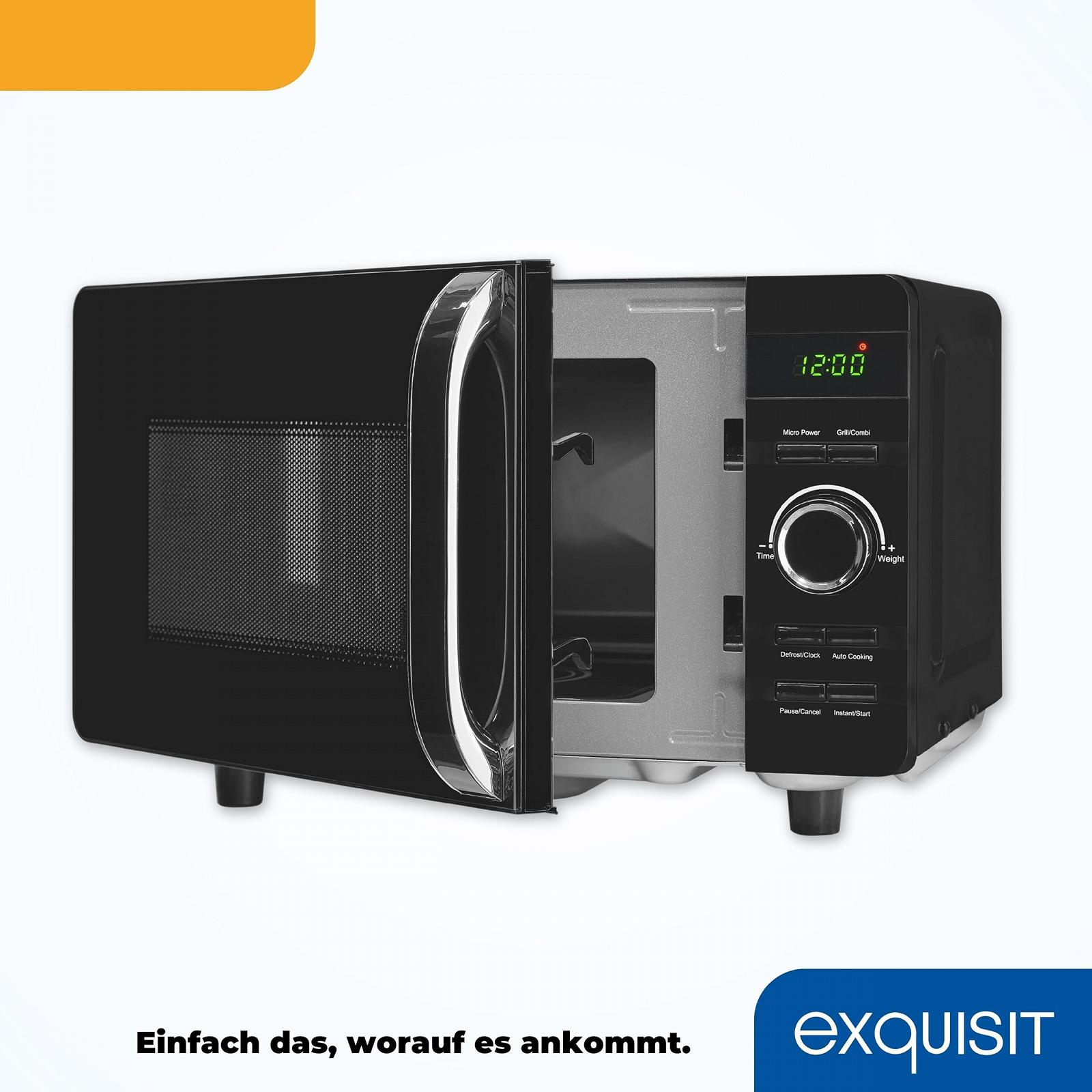 Мікрохвильова піч Exquisit MW4020-F-240DIG 20 L 700 W гриль 800 W без поворотного столу Black, фото №5 Мікрохвильова піч Exquisit MW4020-F-240DIG 20 L 700 W гриль 800 W без поворотного столу Black, фото №5