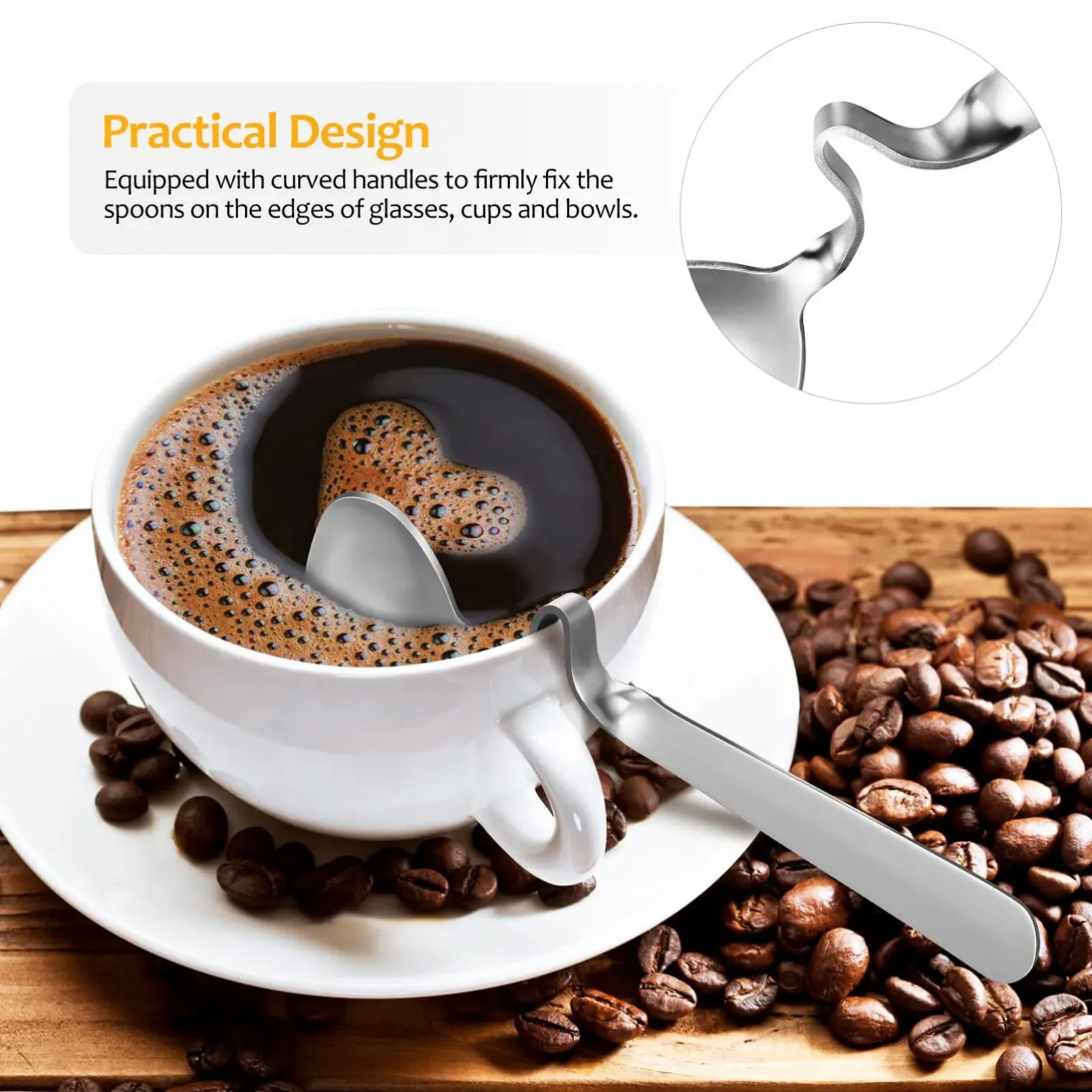 Ложка для еспресо Artibetter Набір з 4 шт, з нержавіючої сталі, фото №7