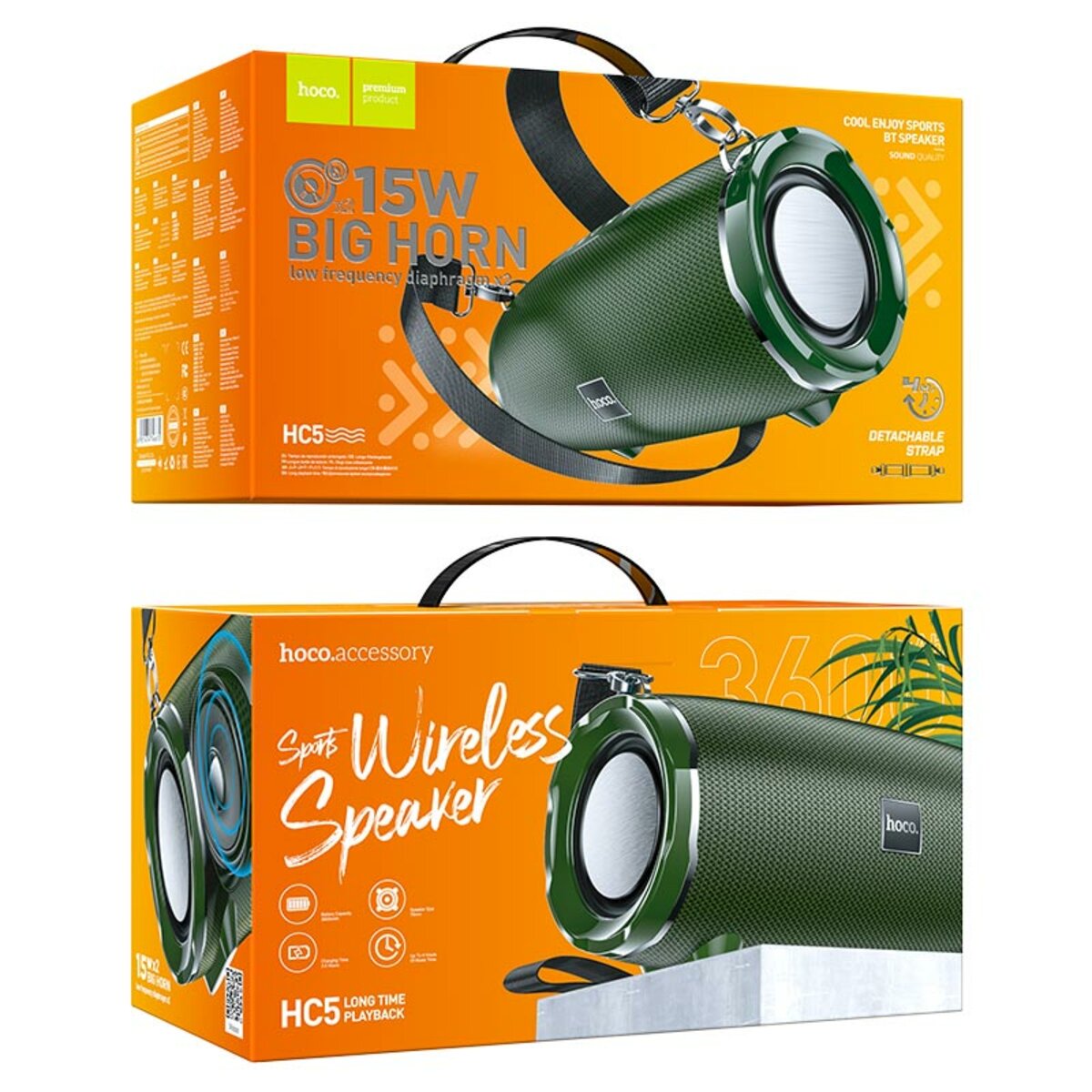 Портативна колонка HOCO HC5 Cool Enjoy sports BT speaker Dark Green, фото №5
