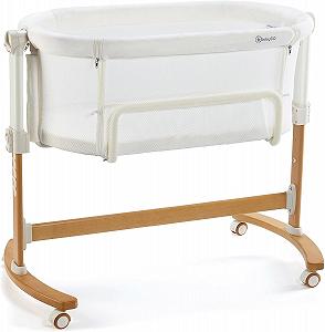 Детская кроватка Babygo Amila Beige Creme / Приставная кровать с матрасом / Белая - Фото 1