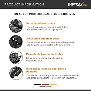 Сумка-візок для студійного обладнання WalimexPro XL / 95x26x28см / Чорний synthetic.ua - Фото 1