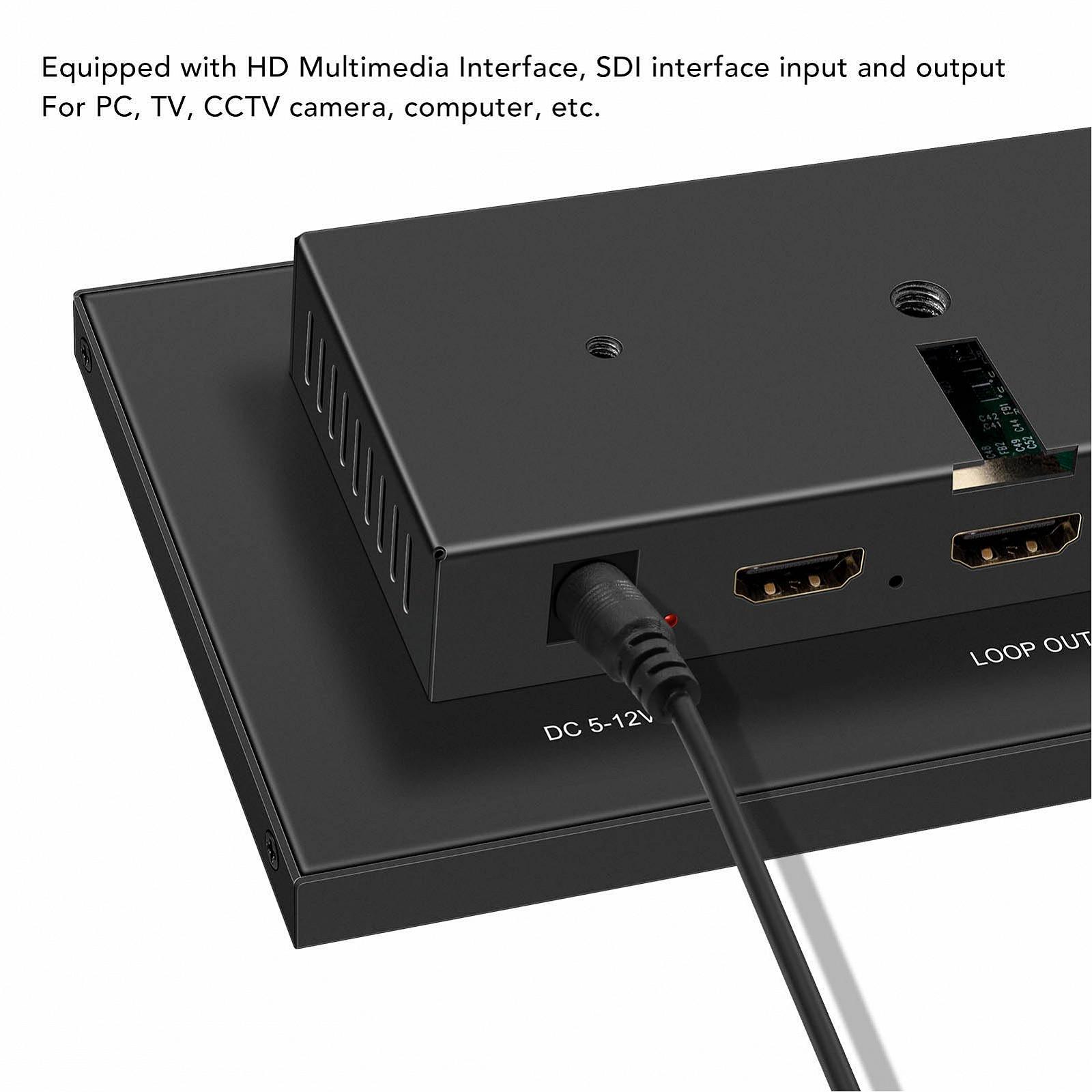 Монітор LCD TFT 7 Inch HD 1024 x 600 AV VGA Вбудований звук Чорний (EU Plug), фото №4