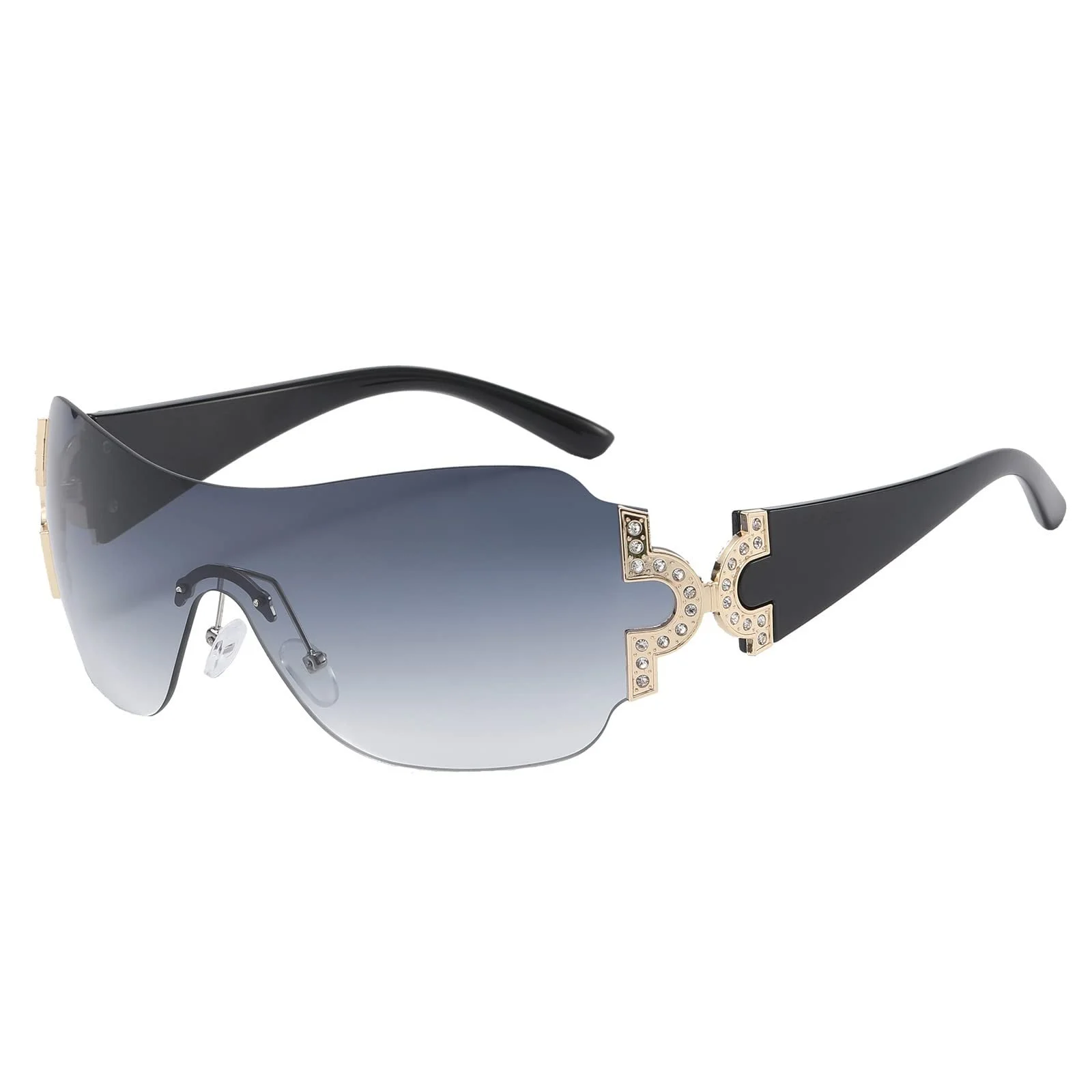 Сонцезахисні окуляри Без оправи LJCZKA y2k для чоловіків і жінок, модні, фото №1